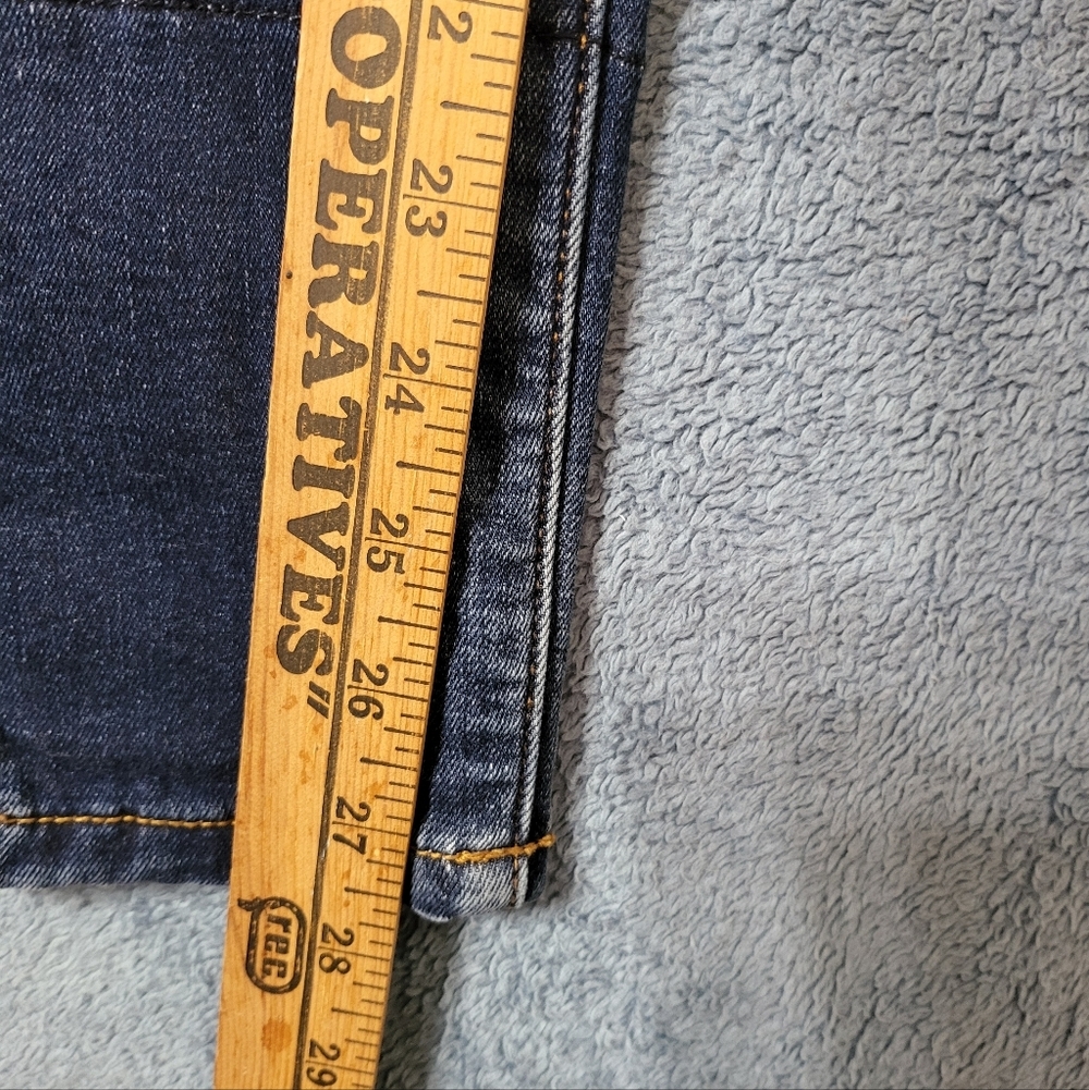Kancan Jeans Women's 5/26 Leopard Print Cuff KC8191D Skinny Holy Distressed Blue - Picture 5 of 8